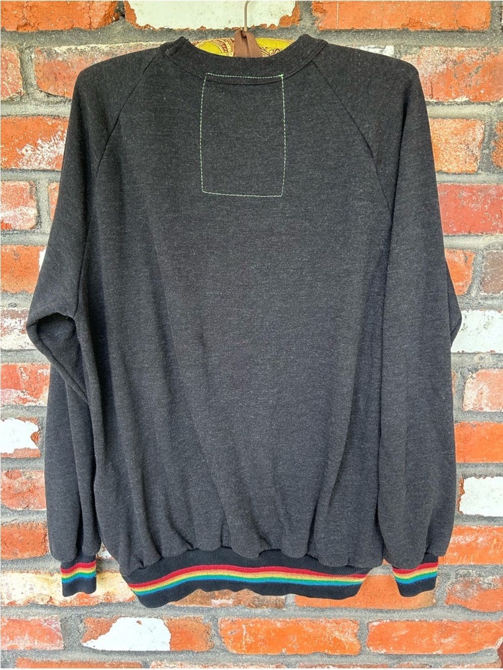 Aviator Nation gray rainbow striped side pockets crewneck Size Medium - Picture 2 of 8